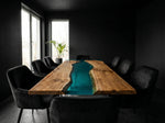 Load image into Gallery viewer, Meşe Epoksi Masa – Yeşil Göl River Table

